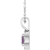 Platinum 5x3 mm Lab-Grown Alexandrite & .05 CTW Natural Diamond 16-18" Necklace