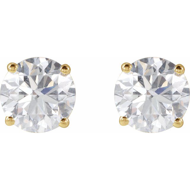 14K Yellow 2 CTW Lab-Grown Diamond Stud Earrings