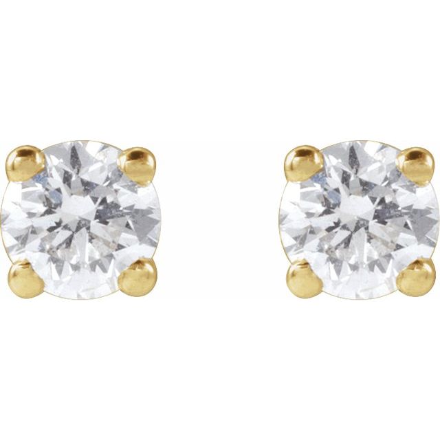 14K Yellow 1/4 CTW Lab-Grown Diamond Stud Earrings
