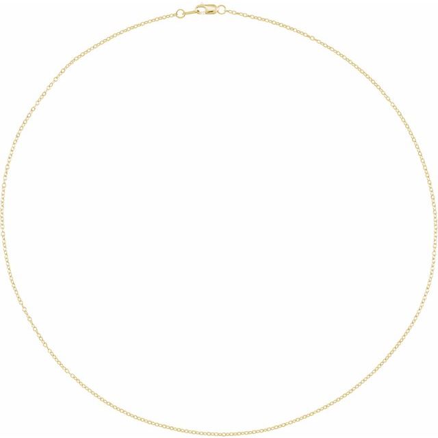14K Yellow Gold-Filled 1.3 mm Adjustable Cable Chain Necklace by the Inch
