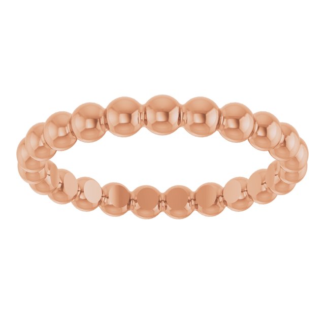 14K Rose Beaded Stackable Ring
