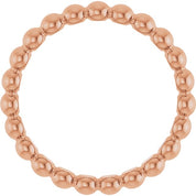 14K Rose Beaded Stackable Ring
