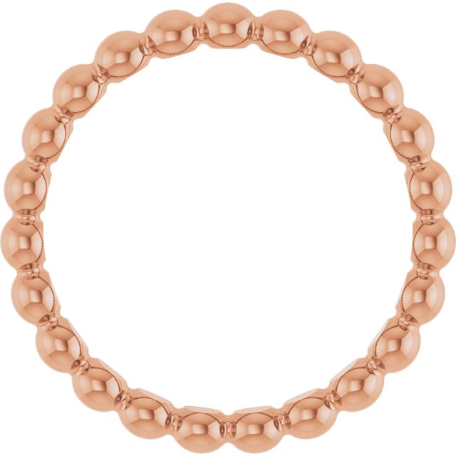 14K Rose Beaded Stackable Ring