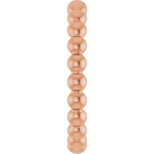 14K Rose Beaded Stackable Ring