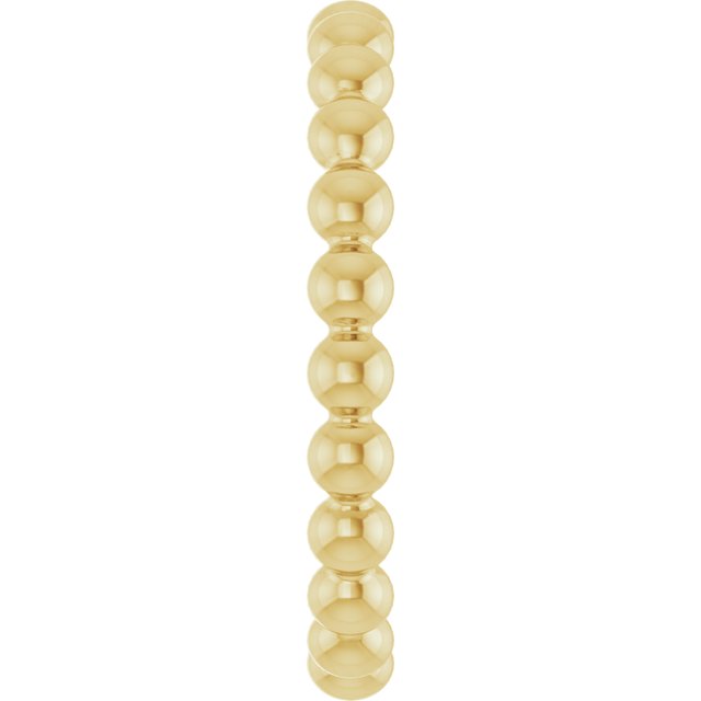 14K Yellow Beaded Stackable Ring