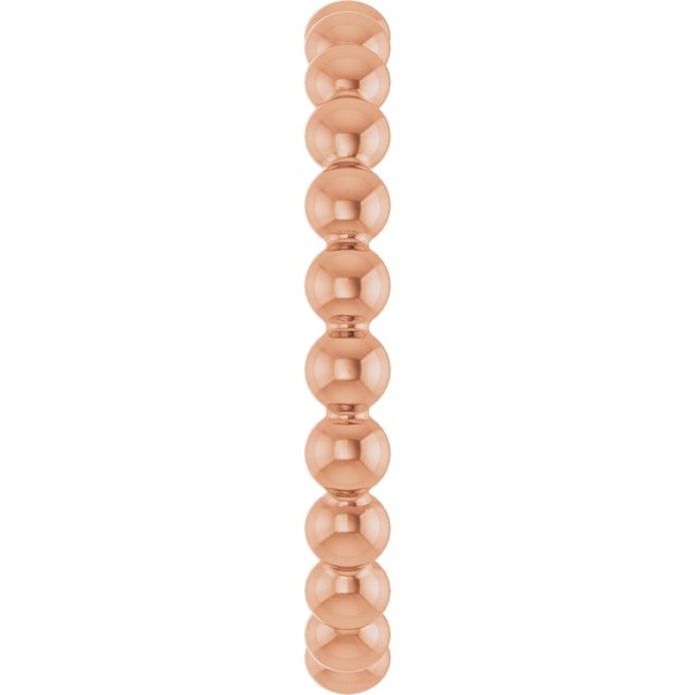 14K Rose Beaded Stackable Ring