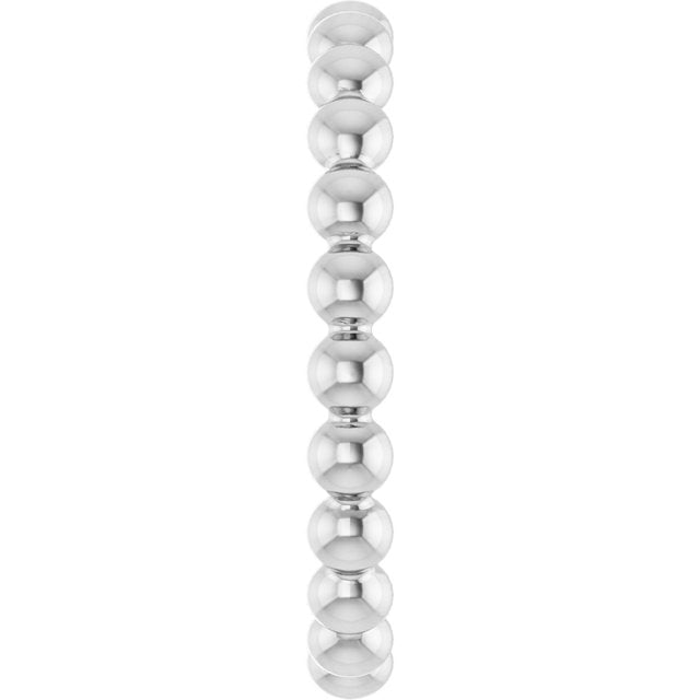 14K White Beaded Stackable Ring