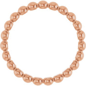 14K Rose Beaded Stackable Ring