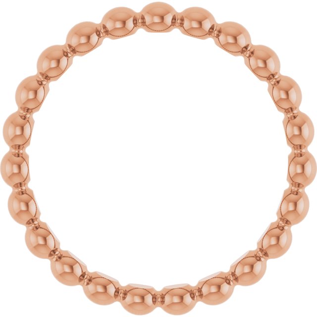 14K Rose Beaded Stackable Ring