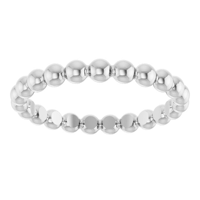 Sterling Silver Beaded Stackable Ring - Part 51090:1006:P