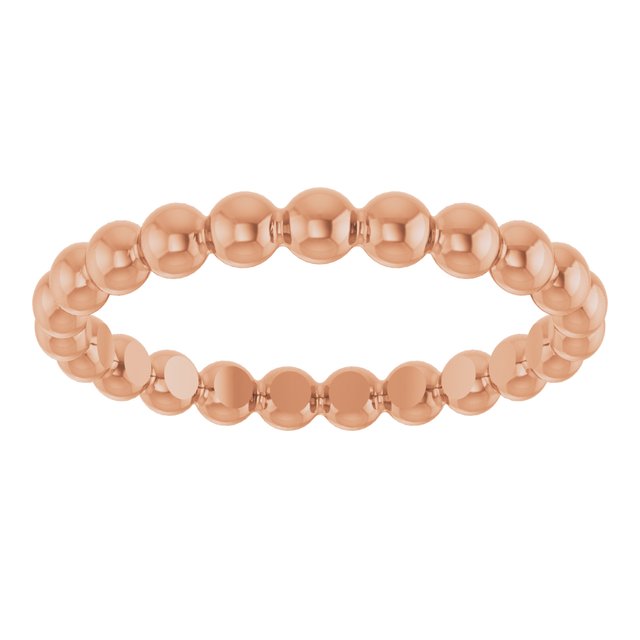 14K Rose Beaded Stackable Ring