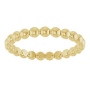 18K Yellow Beaded Stackable Ring - Elegant Design for Everyday Wear