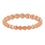 14K Rose Beaded Stackable Ring