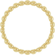 14K Yellow Beaded Stackable Ring