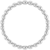 Sterling Silver Beaded Stackable Ring - Part 51090:1003:P