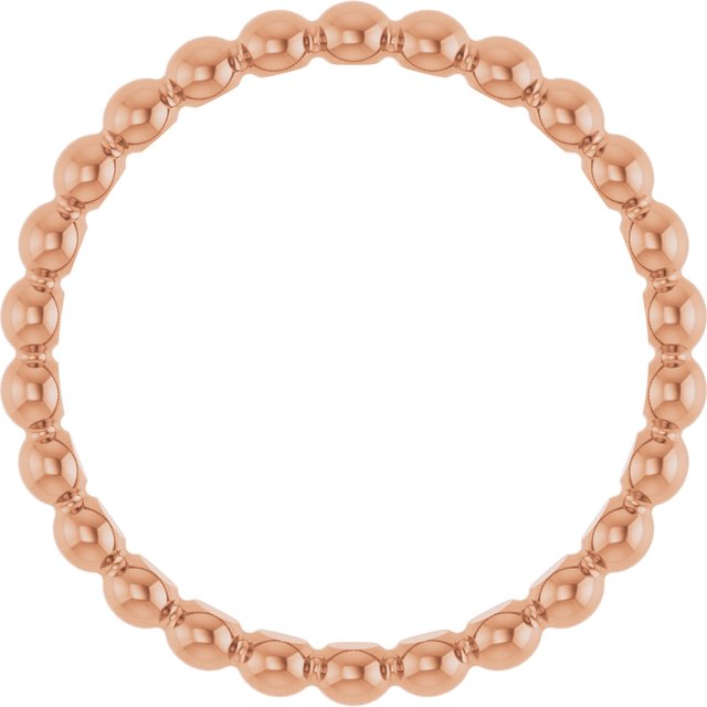 14K Rose Beaded Stackable Ring