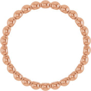 14K Rose Beaded Stackable Ring