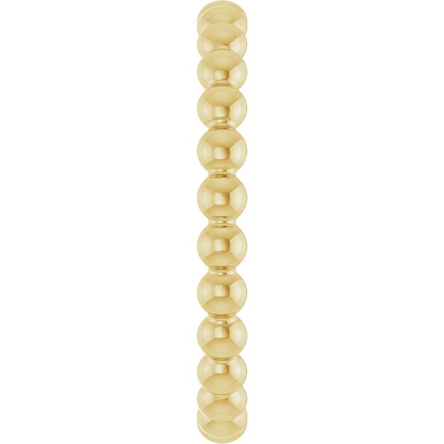 14K Yellow Beaded Stackable Ring