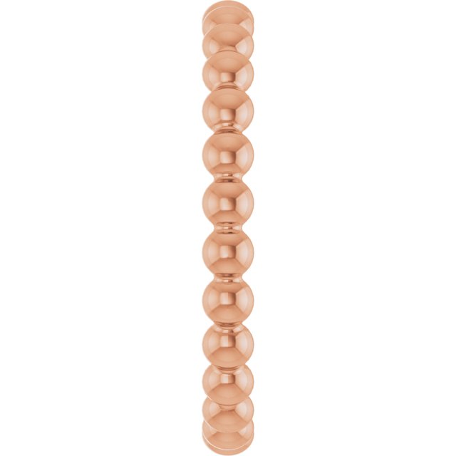 14K Rose Beaded Stackable Ring