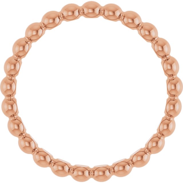 14K Rose Beaded Stackable Ring - Elegant and Versatile Jewelry