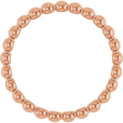 14K Rose Beaded Stackable Ring