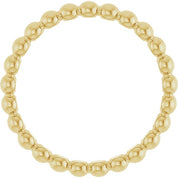 14K Yellow Beaded Stackable Ring - Stylish and Versatile Jewelry