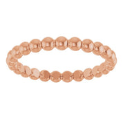 14K Rose Beaded Stackable Ring - Elegant and Versatile Jewelry