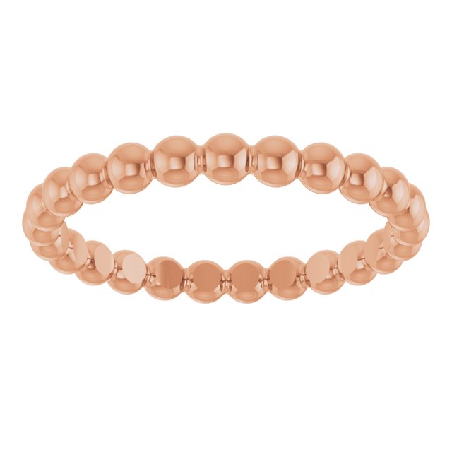 14K Rose Beaded Stackable Ring - Elegant and Versatile Jewelry