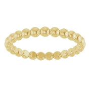 14K Yellow Beaded Stackable Ring - Stylish and Versatile Jewelry