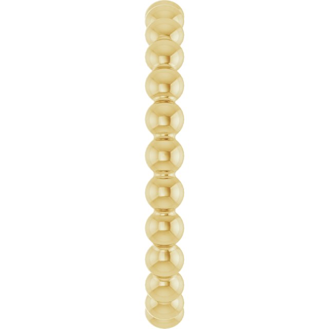 14K Yellow Beaded Stackable Ring - Stylish and Versatile Jewelry