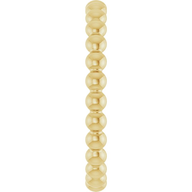 18K Yellow Beaded Stackable Ring
