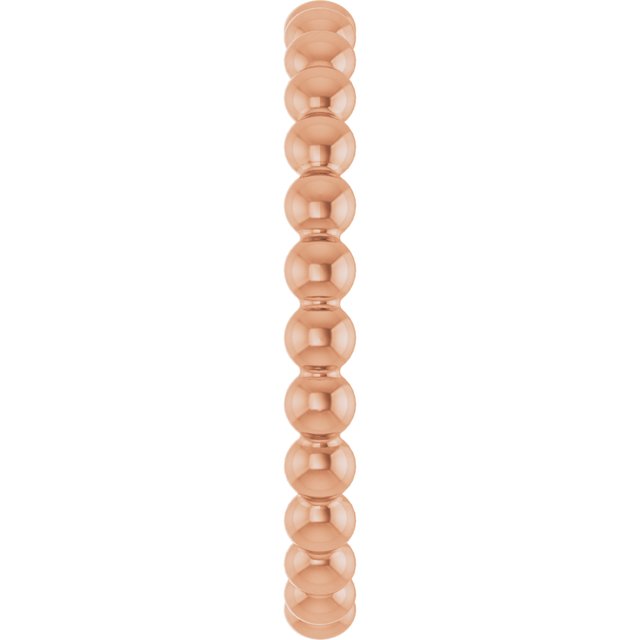 14K Rose Beaded Stackable Ring