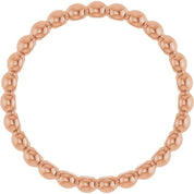14K Rose Beaded Stackable Ring