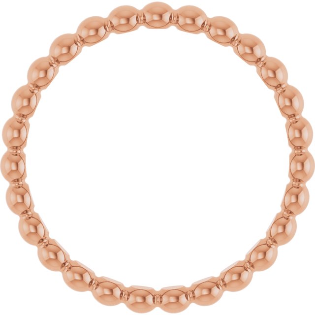 14K Rose Beaded Stackable Ring