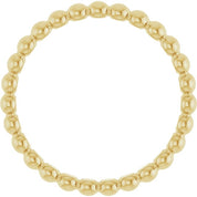 14K Yellow Beaded Stackable Ring