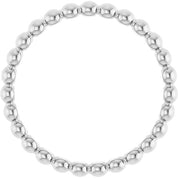 14K White Beaded Stackable Ring