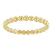 14K Yellow Beaded Stackable Ring