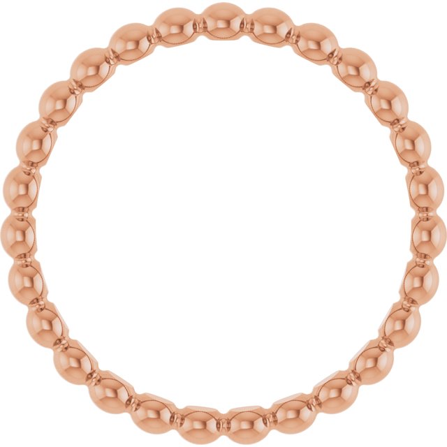 14K Rose Beaded Stackable Ring