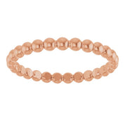 14K Rose Beaded Stackable Ring