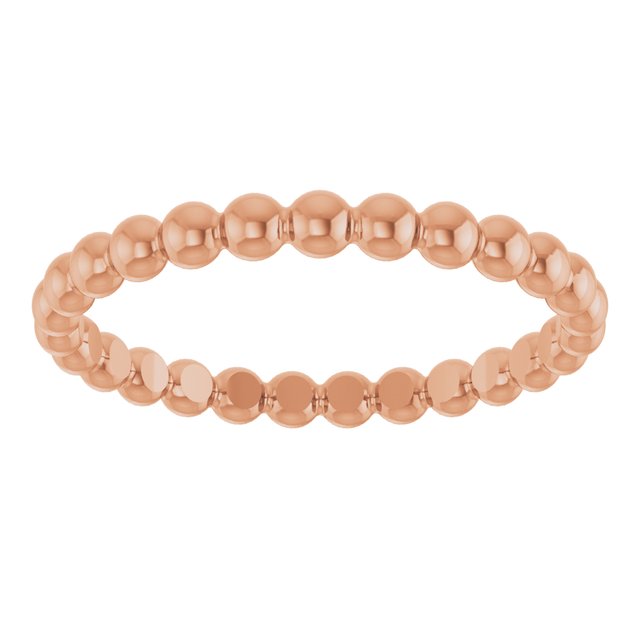 14K Rose Beaded Stackable Ring