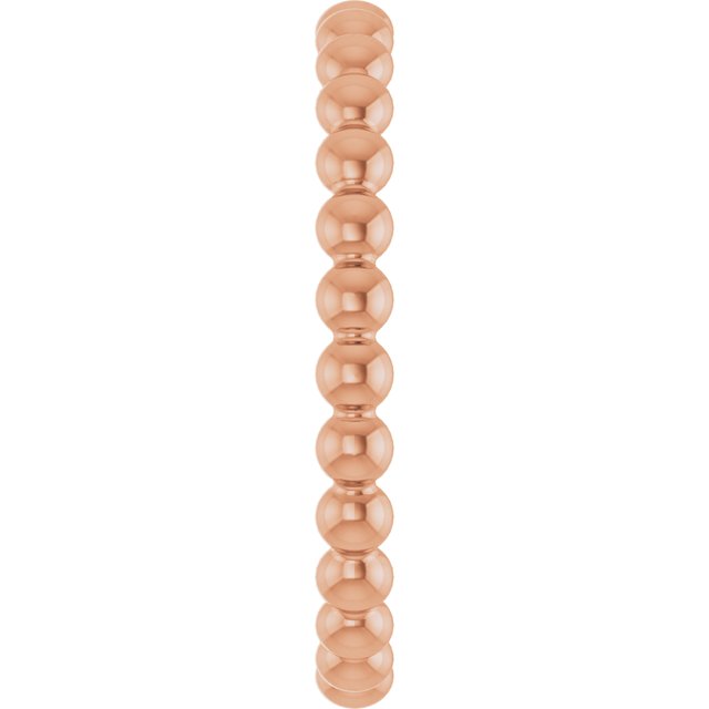 14K Rose Beaded Stackable Ring