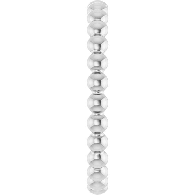 Platinum Beaded Stackable Ring