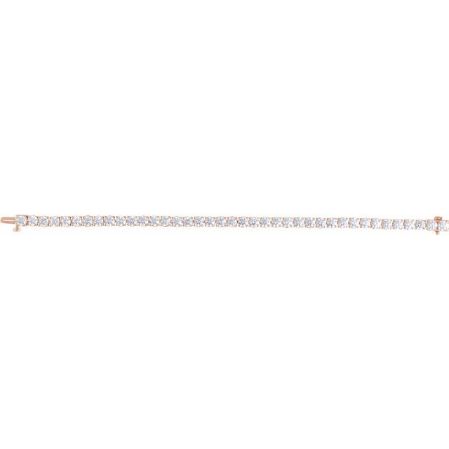 14K Rose 12 CTW Lab-Grown Diamond Line 7" Bracelet