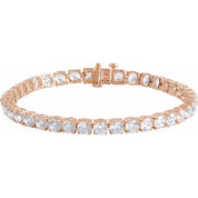 14K Rose 12 CTW Lab-Grown Diamond Line 7" Bracelet