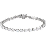 14K White 6 1/2 CTW Lab-Grown Diamond Line 7" Bracelet