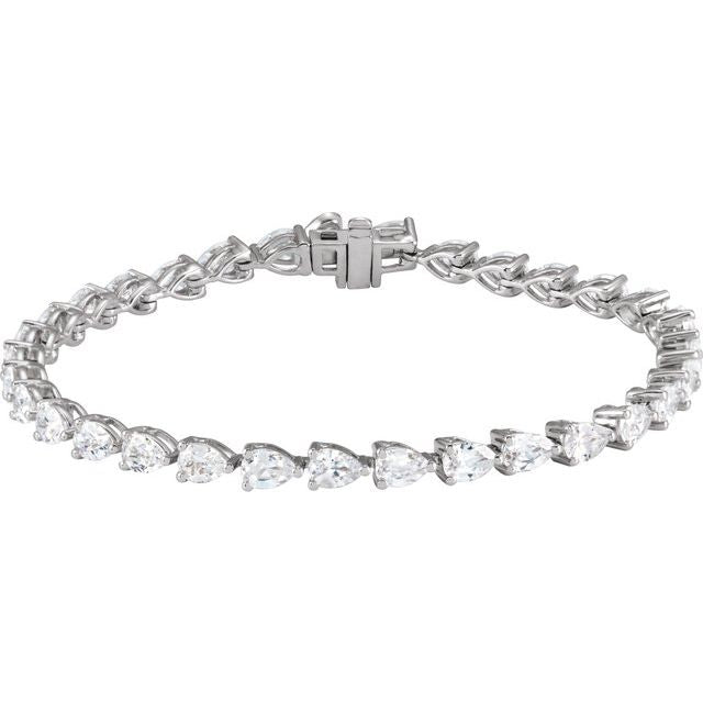14K White 6 1/2 CTW Lab-Grown Diamond Line 7" Bracelet
