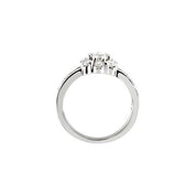 14K White 1 1/8 Natural Diamond Cluster Ring