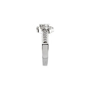 14K White 1 1/8 Natural Diamond Cluster Ring