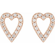 14K Rose 1/4 CTW Natural Diamond Heart Earrings