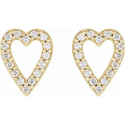 14K Yellow 1/4 CTW Natural Diamond Heart Earrings